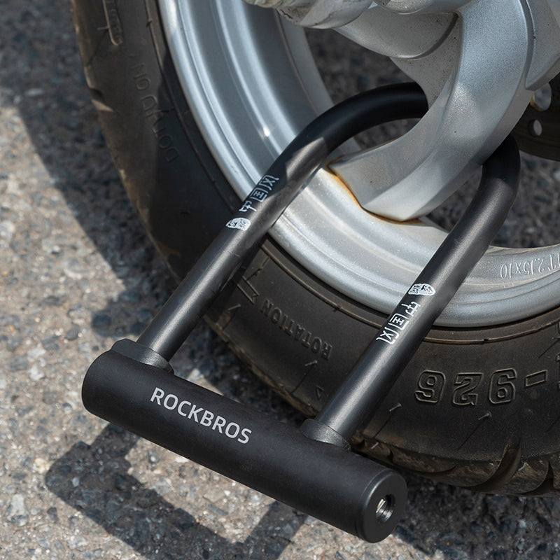 ROCKBROS Bicycle U Lock Cycling MTB Road Bike Lock Anti-Theft Security 2 Keys