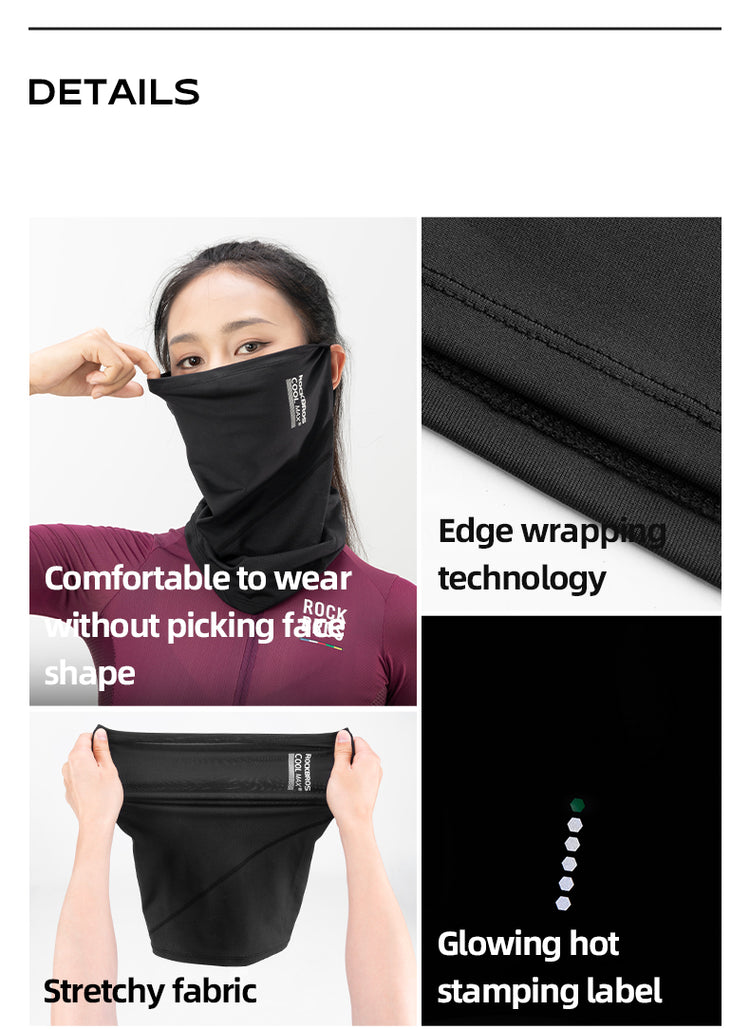 ROCKBROS Cycling Mask COOLMAX Fabric Summer Sun UV Protection Full Face Mask Balaclava Breathable Quick-drying Hiking Windproof Motorcycle Scarf