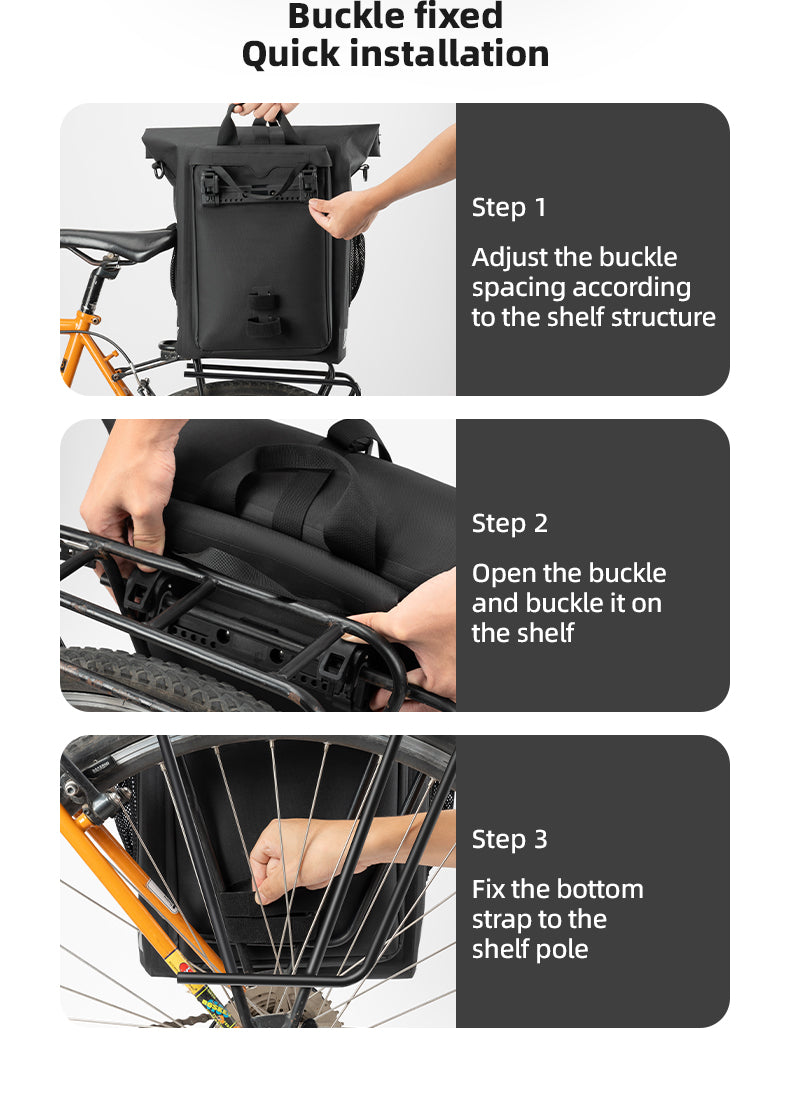 ROCKBROS Waterproof Bicycle Bike Rear Rack Bag Cycling Travel Trunk Bag 18L
