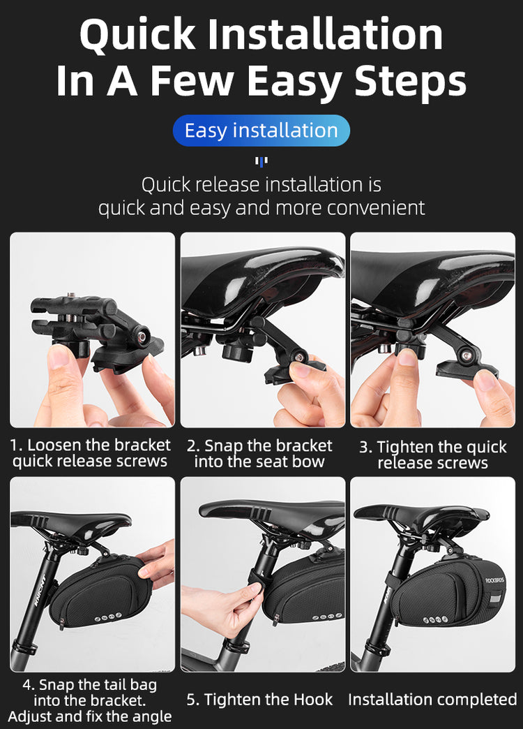 ROCKBROS Bike Saddle Bag Bike Bag Under Seat Bag Bicycle Seat Pack Pouch
