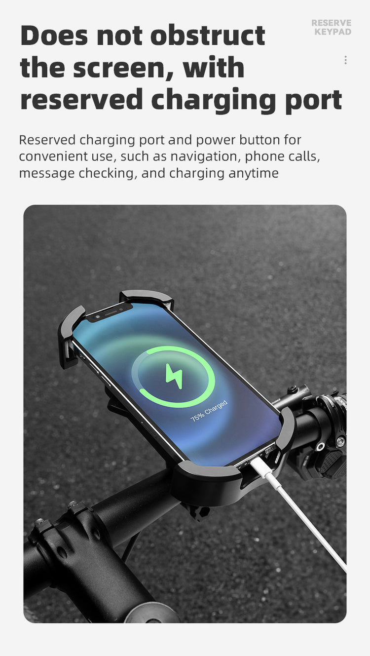 ROCKBROS 360° Rotatable Motorcycle Bike Phone Holder 4.7-6.8Inch Shockproof Cycling Cellphone Mount