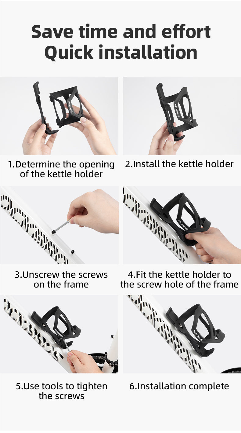 ROCKBROS Adjustable Bicycle Bottle Holder MTB Water Cages Cycling Drink Cup ABS Holder Mountain Road Bike Black