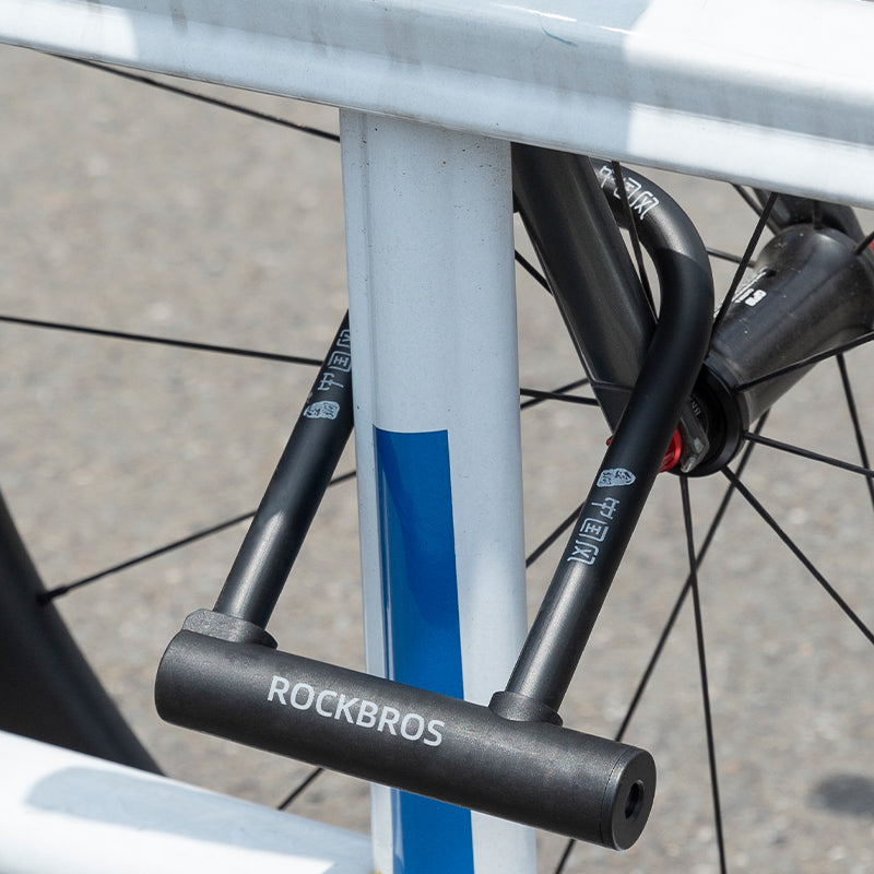 ROCKBROS Bicycle U Lock Cycling MTB Road Bike Lock Anti-Theft Security 2 Keys