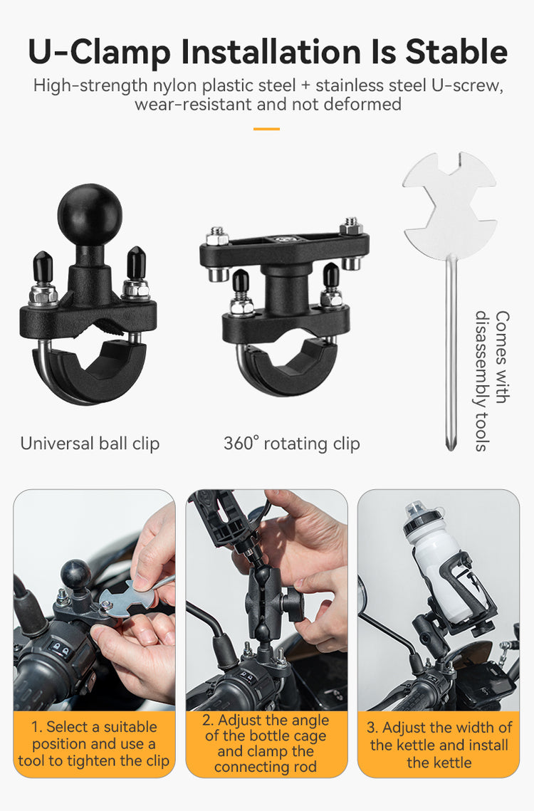 ROCKBROS Motorcycle Bottle Mount Holder Bicycle Water Bottle Cage MTB Road Bike Kettle Bracket