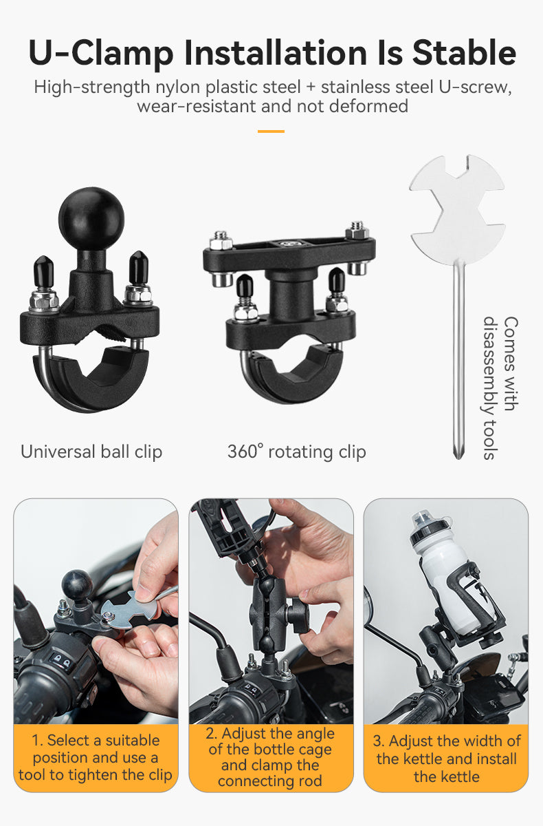 ROCKBROS Motorcycle Bottle Mount Holder Bicycle Water Bottle Cage MTB Road Bike Kettle Bracket