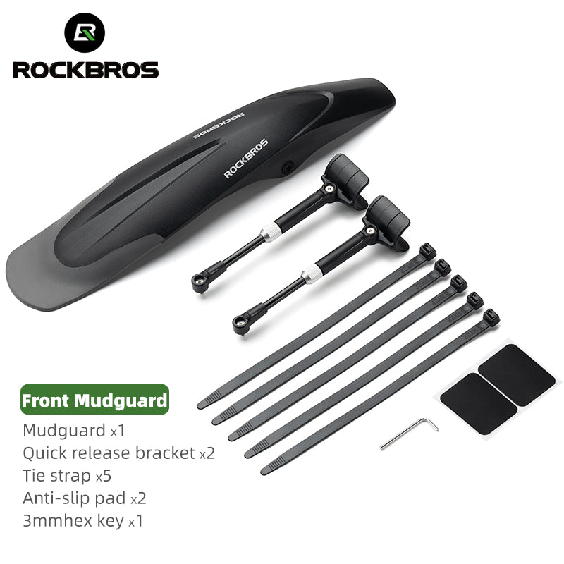 ROCKBROS Mountain Bike Front&Rear Fenders 26-29 inch MTB Mudguard Adjustable Quick Release