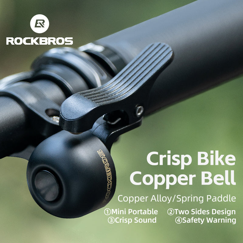 ROCKBROS Bike Bell Copper Alloy Durable Bicycle Bell with Clear&Long Sound Bike Ring Bell