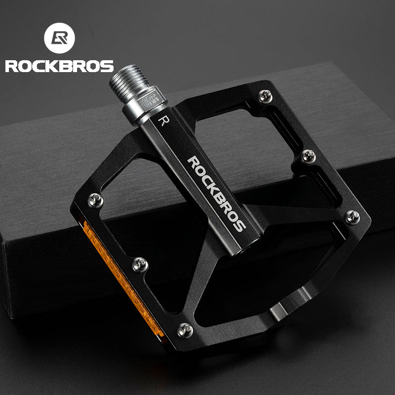 ROCKBROS Aluminium Alloy Non-Slip Reflective Bicycle Pedals For MTB Mountain Road Bike