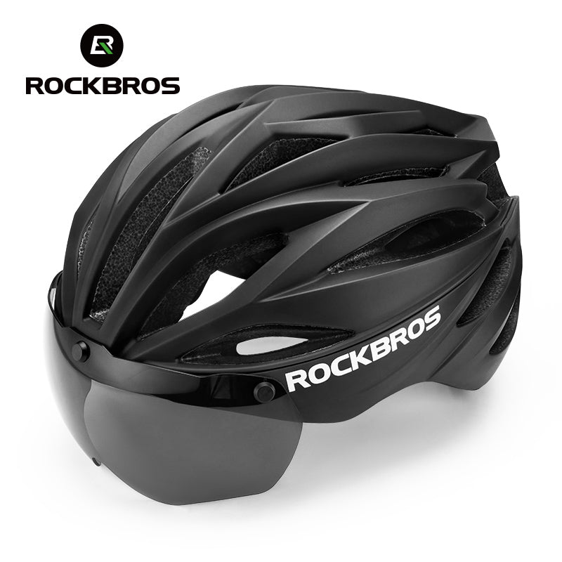 ROCKBROS Cycling Safety Helmet With Removable Goggles