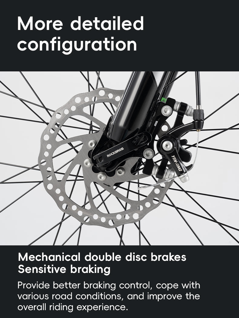 ROCKBROS Mountain Bike 27.5inch Shimano Gears 12-32T 8 Speed Disc Brake-MT200
