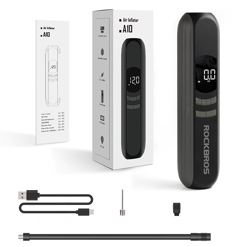 ROCKBROS Electric Bike Pump with Digital Display Schrader/Presta Valve