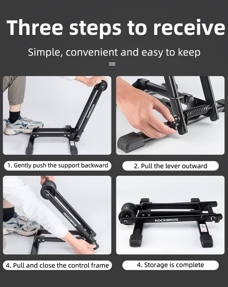 ROCKBROS Foldable Floor Bike Stand for Garage