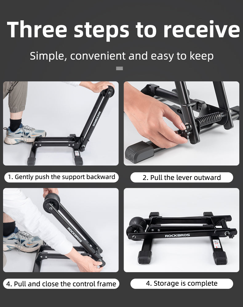 ROCKBROS Foldable Floor Bike Stand for Garage