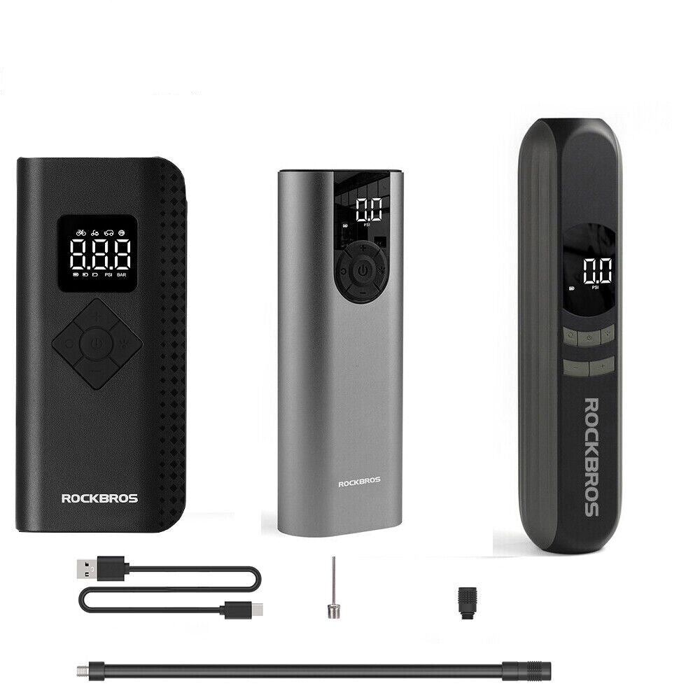 ROCKBROS Electric Bike Pump with Digital Display Schrader/Presta Valve