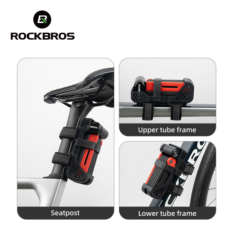 ROCKBROS Portable Bicycle Bike Folding Lock With Bracket
