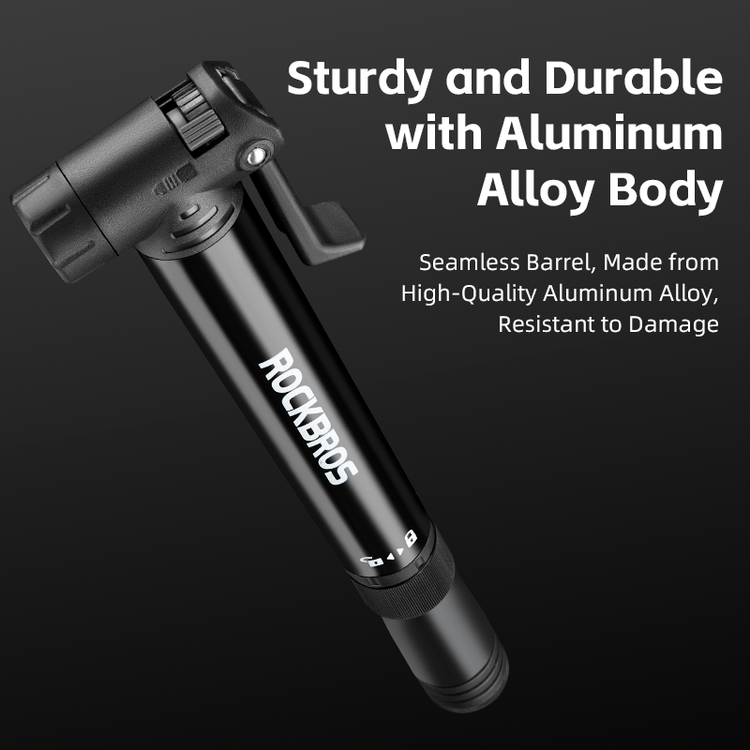 ROCKBROS Bicycle Bike Tire Pump 80PSI With Built-in Ratchet Tools