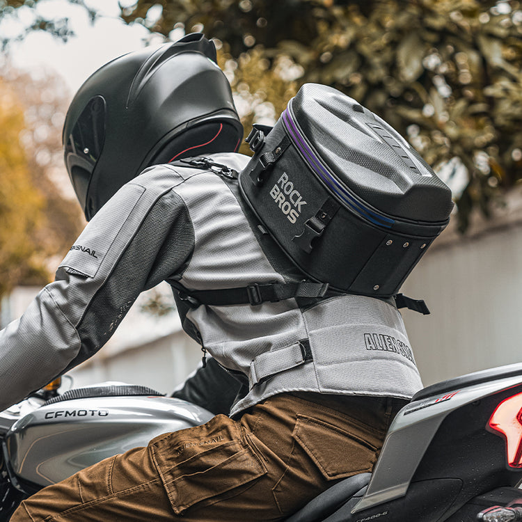 ROCKBROS Motorcycle Motorbike Saddle Seat Tail Bag Backpack Hard Shell 12.5L