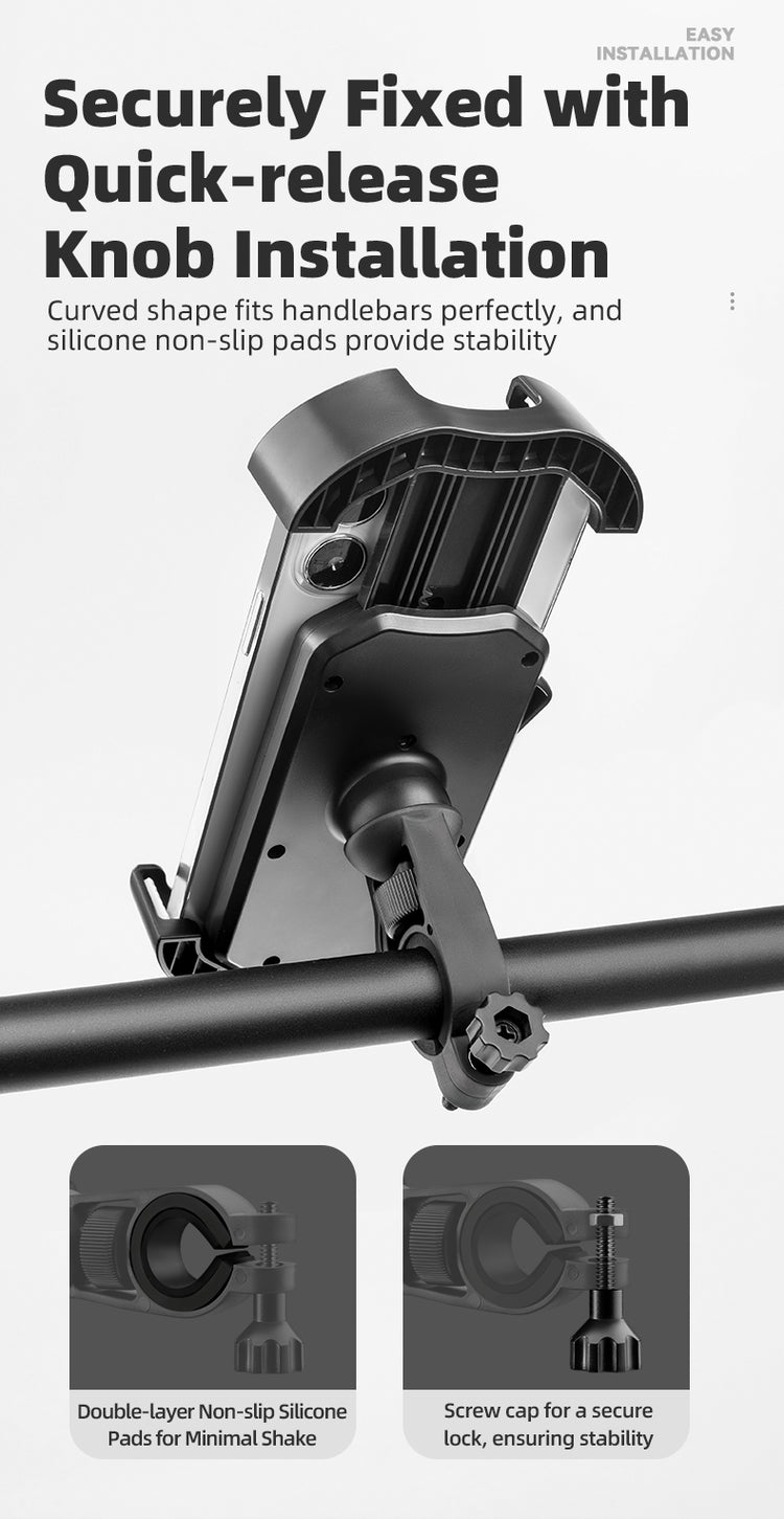 ROCKBROS 360° Rotatable Motorcycle Bike Phone Holder 4.7-6.8Inch Shockproof Cycling Cellphone Mount