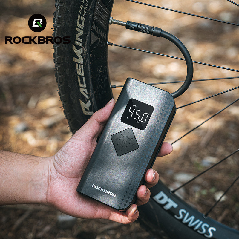ROCKBROS Electric Bike Pump with Digital Display Schrader/Presta Valve