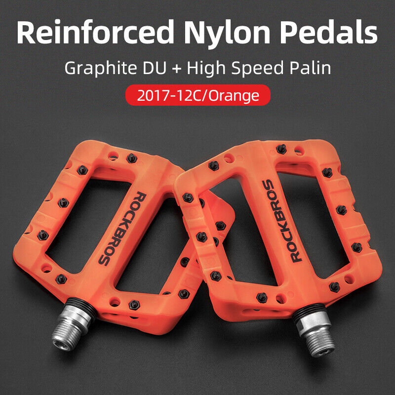 ROCKBROS Lightweight Bike Pedals in Various Colours (Pair)#Color_Orange