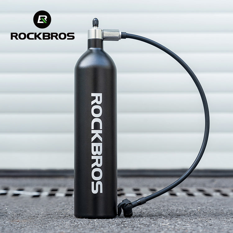 ROCKBROS Bicycle Vacuum Tire Inflation Tank Container 1.2L Recyclable 200PSI Bike Pump Presta Schrader Valve