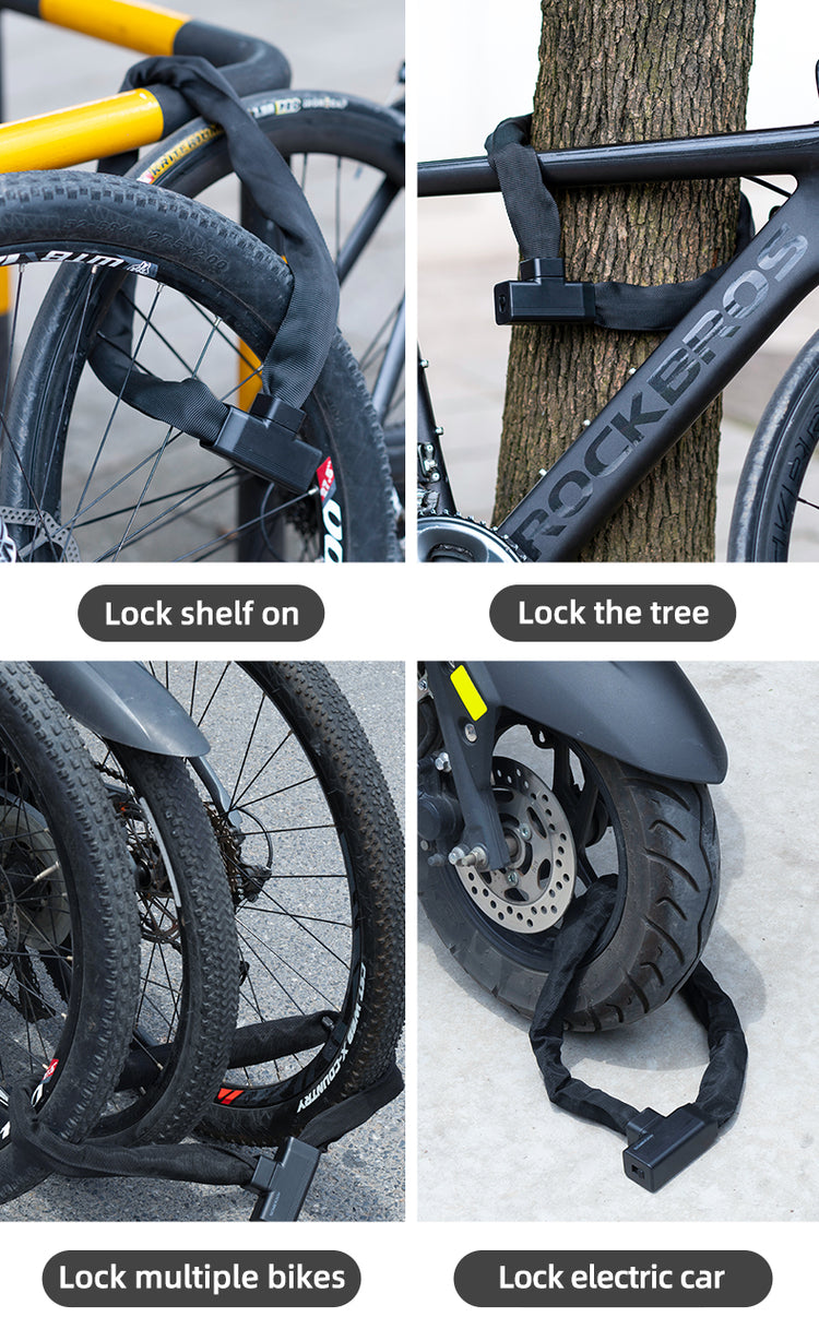 Rockbros Bike Lock Chain With Stable Anti-theft Keys Cycling Road Climbing Lock