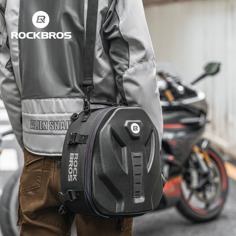 ROCKBROS Motorcycle Motorbike Saddle Seat Tail Bag Backpack Hard Shell 12.5L