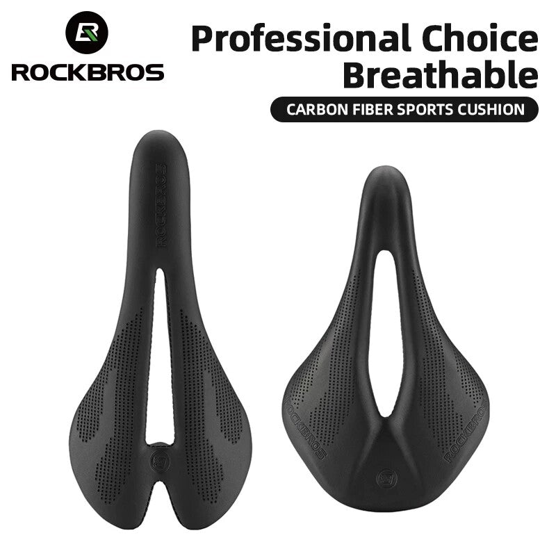 ROCKBROS Bike Carbon Fiber Saddle Ultralight Hollow Breathable Cycling Bicycle Seat