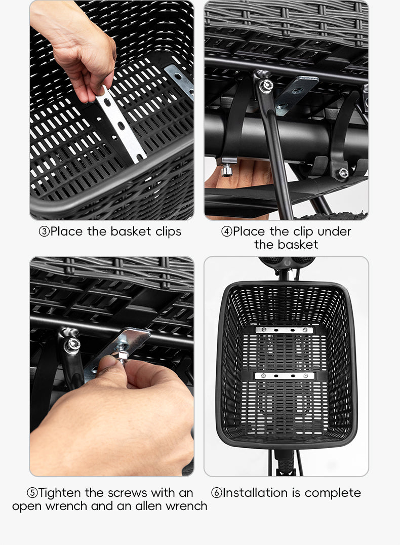 ROCKBROS Rear Shelf Basket Practical Durable Big Capacity Anti-Extrusion Portable Strong Resilience Pet Vegetable Rear Basket Frame Telescopic Cover Commuter Bike MTB