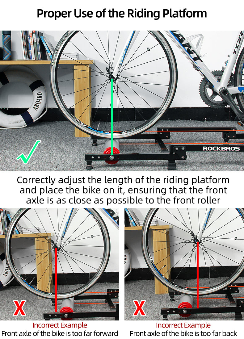 ROCKBROS Cycling Bicycle Roller Trainer Black Bike Rollers Foldable Indoor Cycling Training Silent Rollers Exercise Indoor Folding