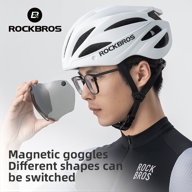 ROCKBROS Cycling Safety Helmet With Removable Goggles