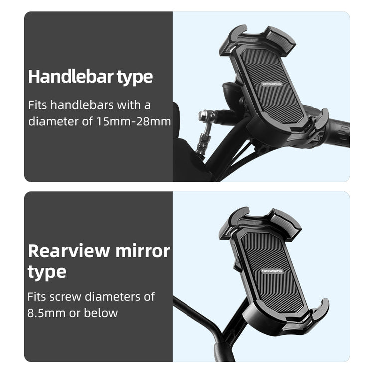 ROCKBROS 360° Rotatable Motorcycle Bike Phone Holder 4.7-6.8Inch Shockproof Cycling Cellphone Mount