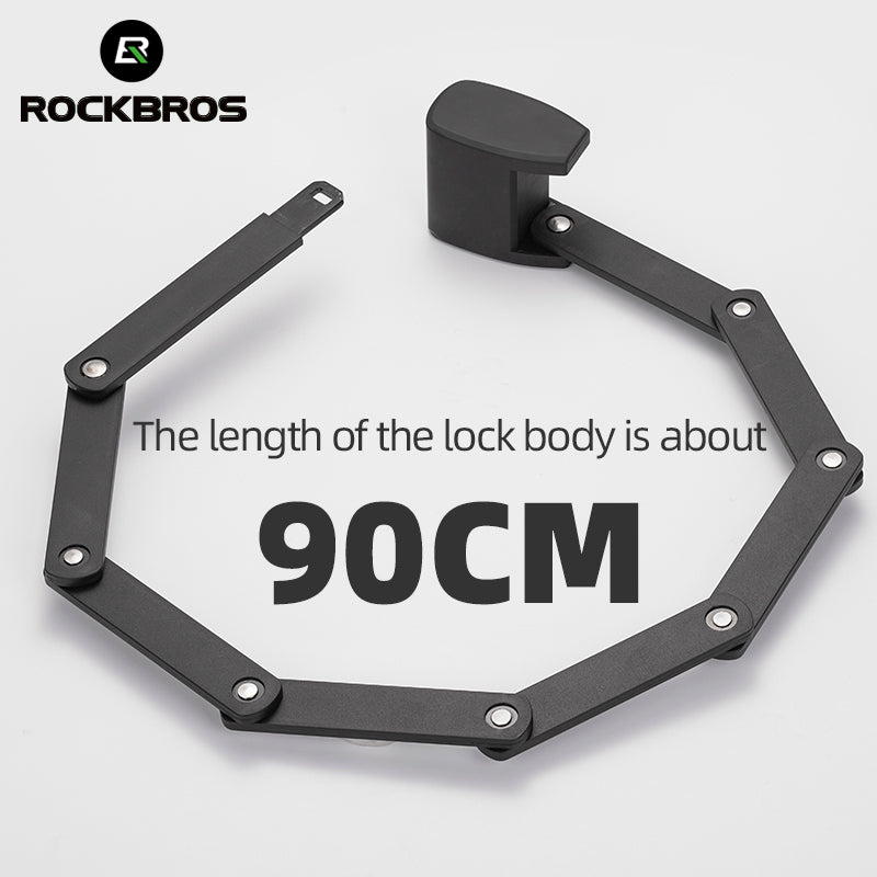 ROCKBROS Bicycle Lock Bike Smart Bluetooth Fingerprint Folding Locks MTB Waterproof Anti-Thief Manganese Steel Locks For Cycling