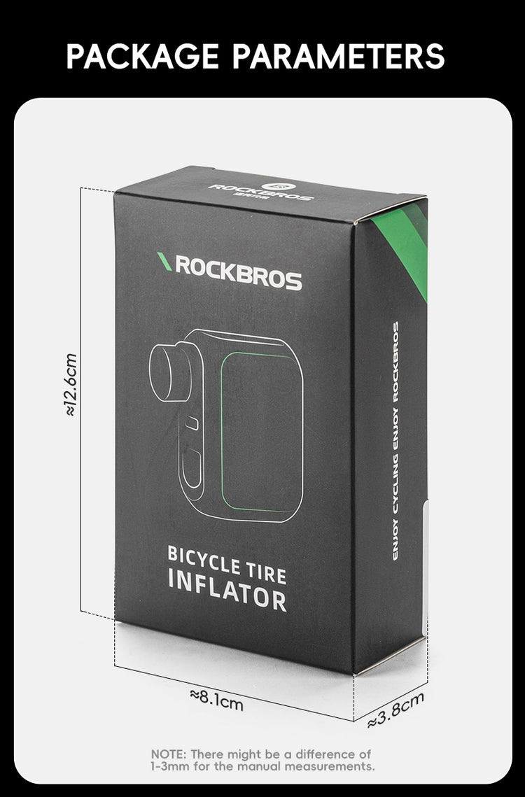ROCKBROS AS110 Portable Mini Electric Bike Tire Pump 100PSI