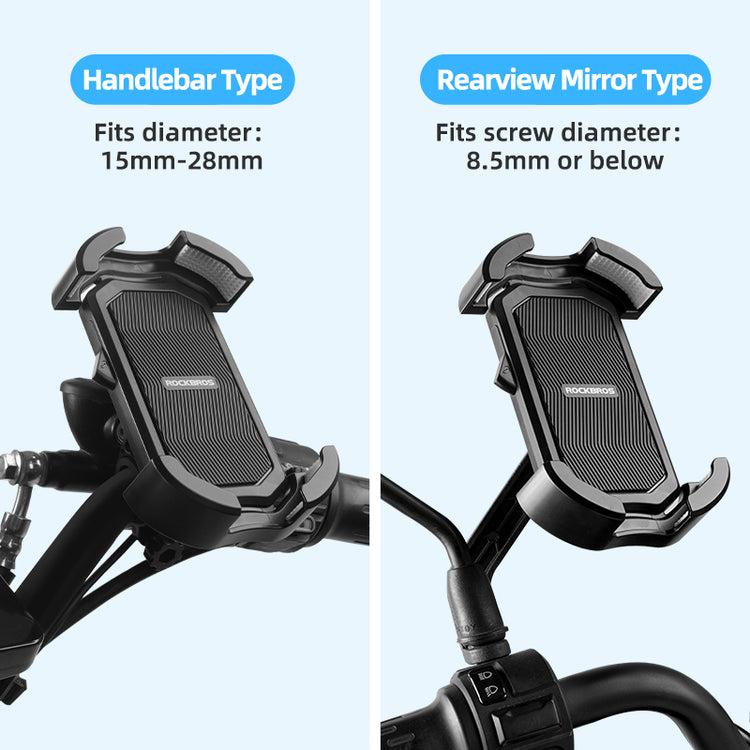 ROCKBROS 360° Rotatable Motorcycle Bike Phone Holder 4.7-6.8Inch Shockproof Cycling Cellphone Mount