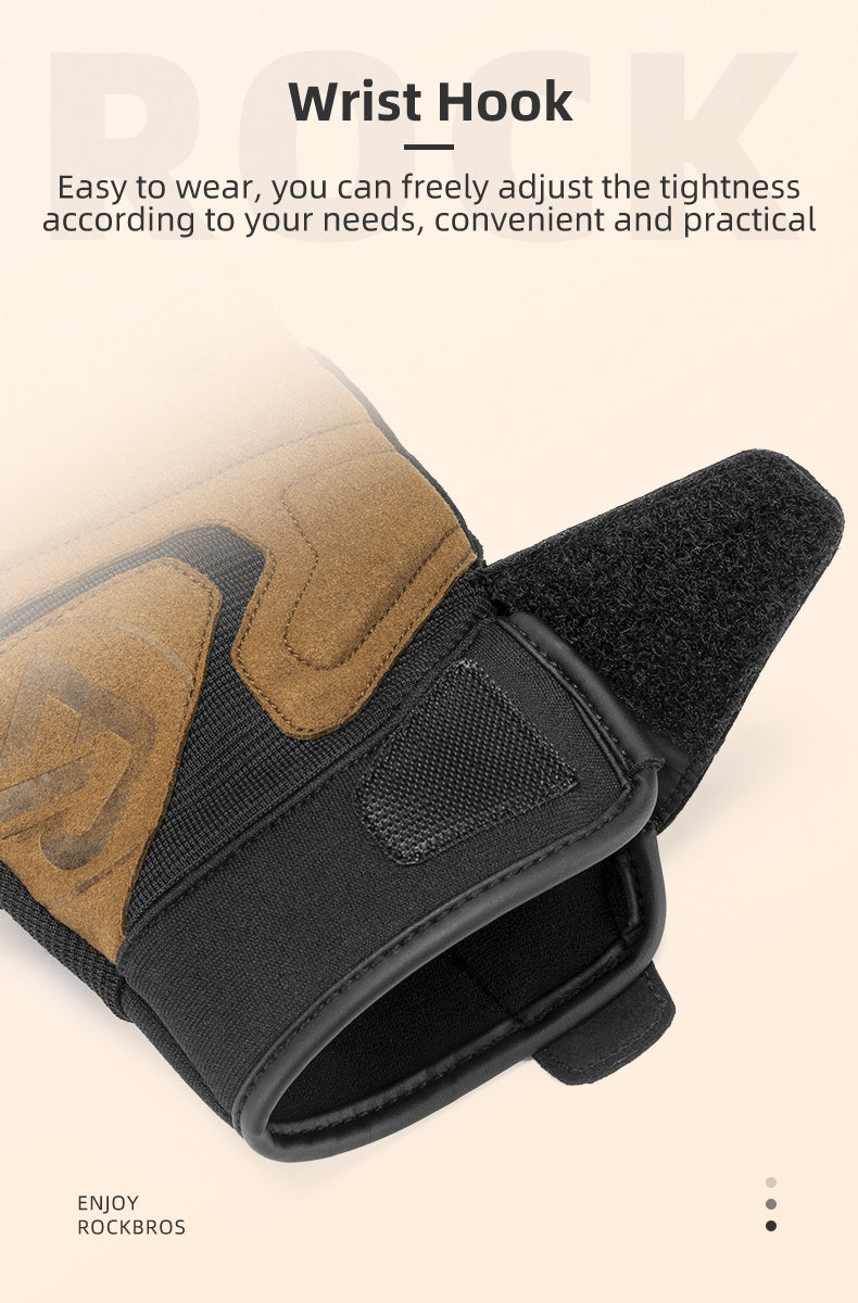 ROCKBROS Motorcycle Long Finger Gloves Touch Screen Non-Slip SBR Padded Riding Gloves Unisex