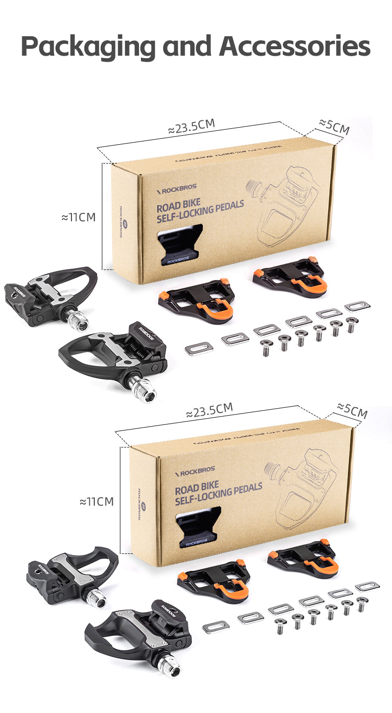 ROCKBROS Road Bike Lock Pedals SPD Bicycle Pedals Sealed Bearings Fit Shimano