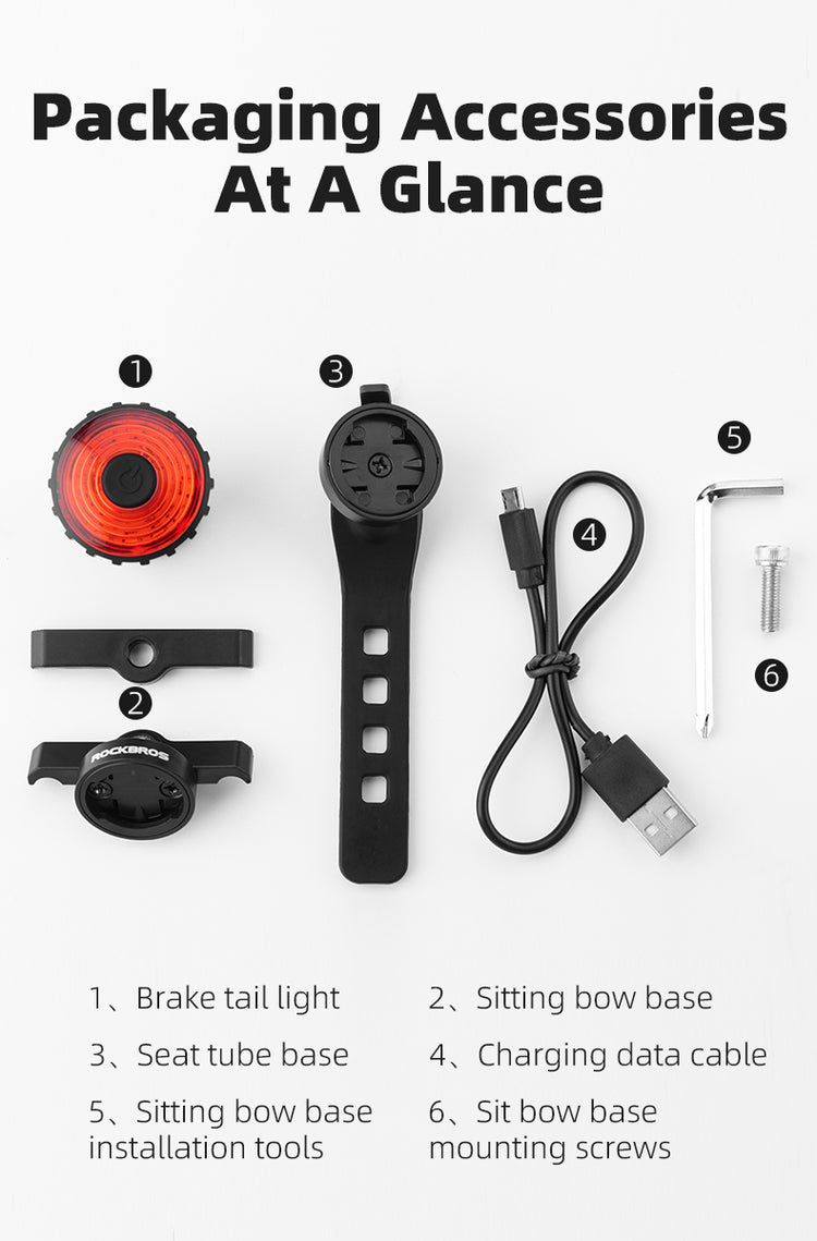 ROCKBROS Smart Brake Sensing Tail Light WR05