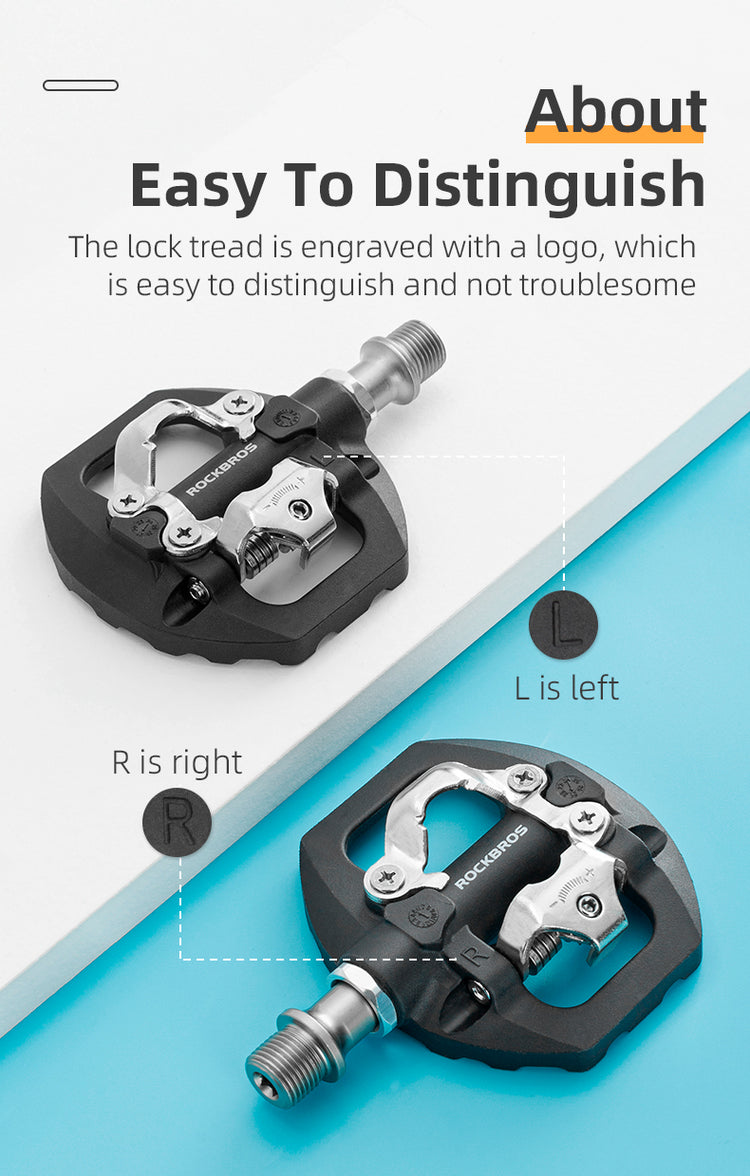 ROCKBROS Bicycle Lock Pedals SPD For Shimano MTB Road Sealed Bearing Cleats