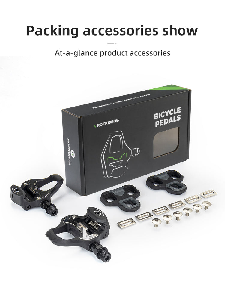 ROCKBROS Self-Lock Road Bike Pedals with Shimano SPD-SL/Look KEO Cleat System (Pair)