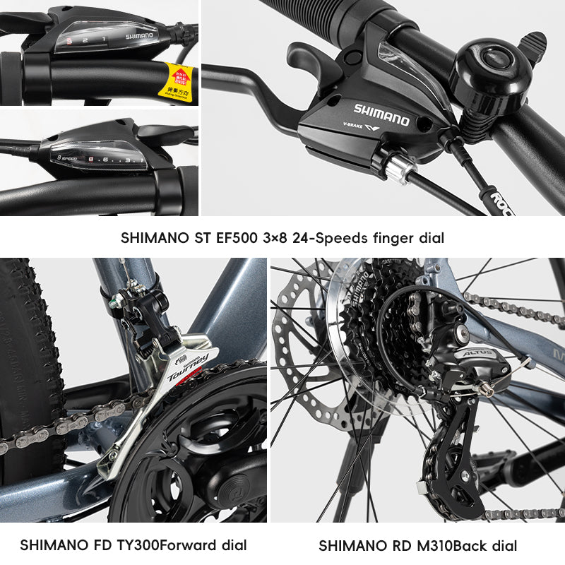 ROCKBROS Mountain Bike 27.5inch Shimano Gears 12-32T 8 Speed Disc Brake-MT200