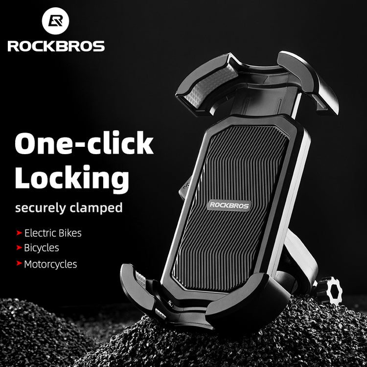 ROCKBROS 360° Rotatable Motorcycle Bike Phone Holder 4.7-6.8Inch Shockproof Cycling Cellphone Mount