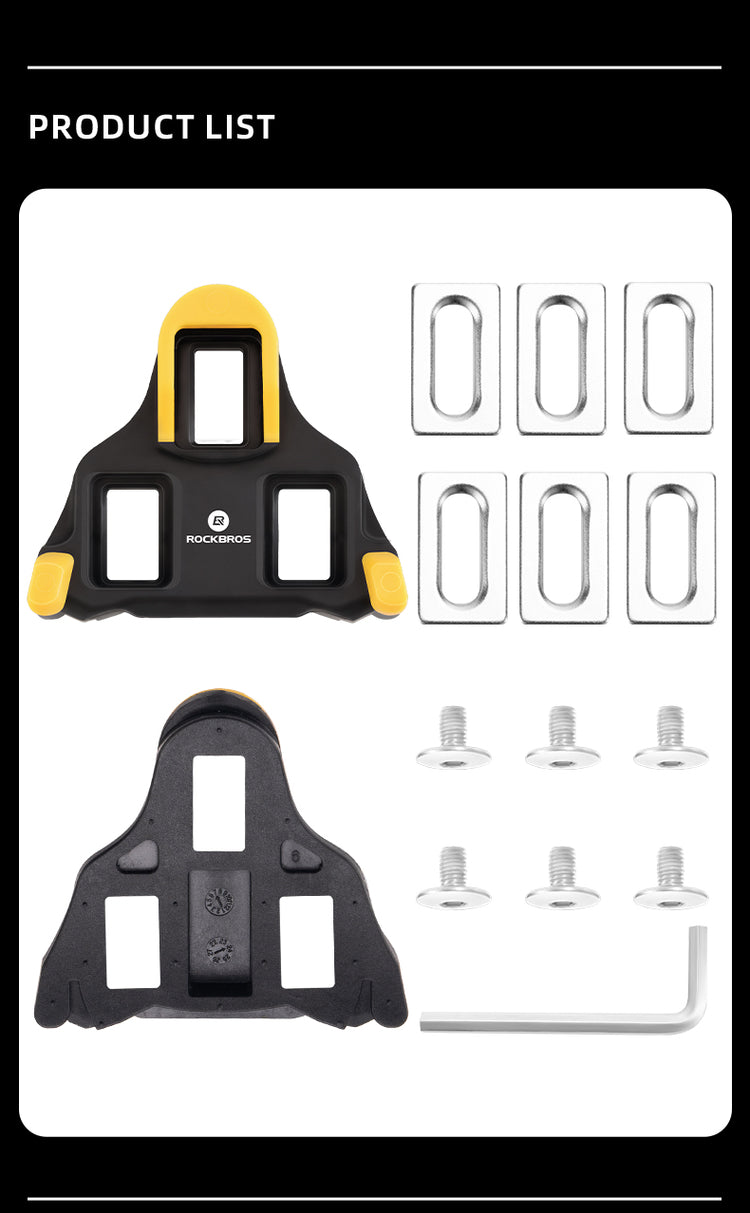 ROCKBROS Road Bike Bicycle Pedals Cleats Set 6 Degree Float For Shimano SPD