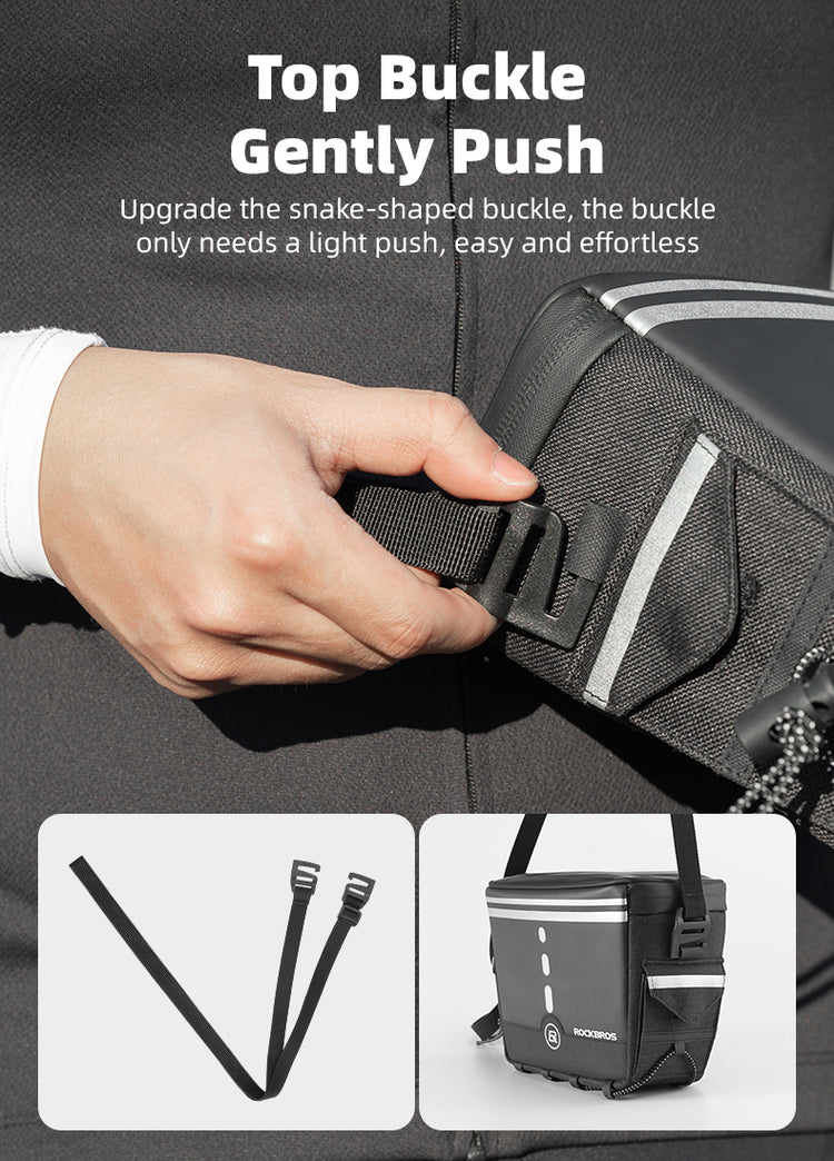 ROCKBROS Motorcycle Bike Handlebar Bag Bicycle Front Storage Bags Bike Phone Mount Pouch Bag with Removable Shoulder Strap for Road Mountain Commute Bike