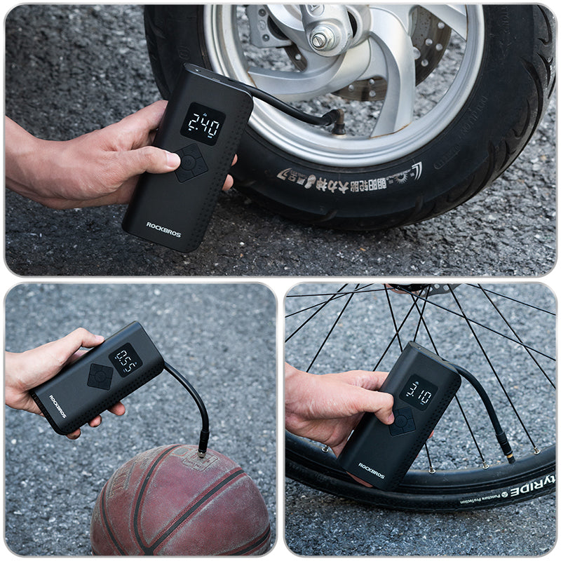 ROCKBROS Electric Bike Pump with Digital Display Schrader/Presta Valve