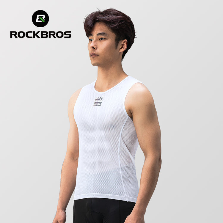 ROCKBROS Men Cycling Base Layer Sweat Wicking Stretch Breathable Sporty Vest