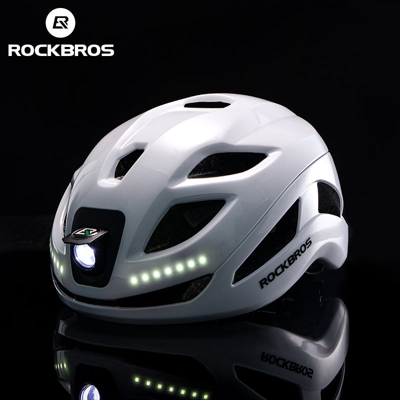 ROCKBROS Cycling Safety Helmet With Warning Lights USB-C Rechargeable