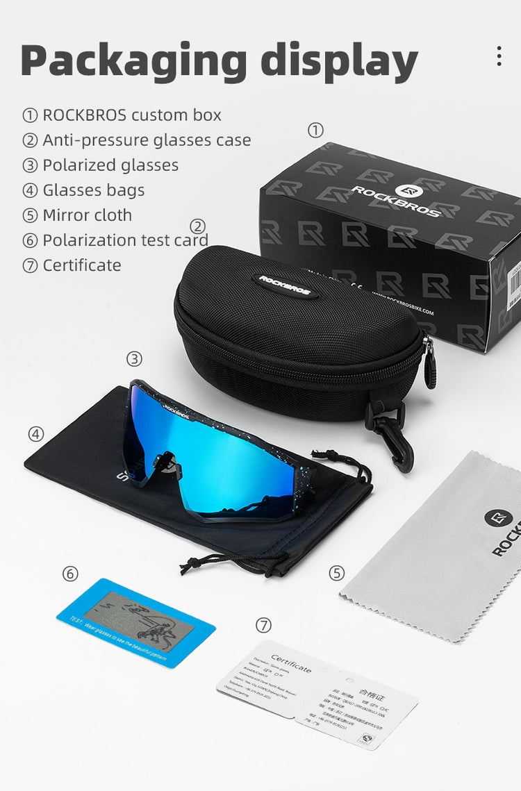 ROCKBROS Sports Polarized Sunglasses for Men Women UV400 Protection Sunglasses for Cycling Running Biking
