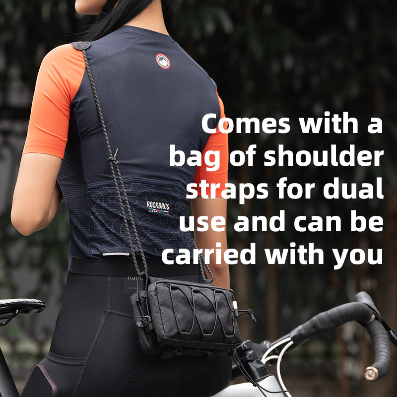 ROCKBROS Bike Bicycle Cycling Frame Bag 1L Adjustable Narrow Side Drawstring
