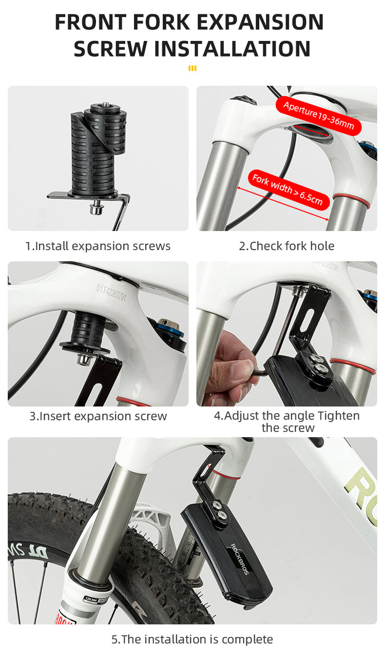 ROCKBROS Adjustable MTB Mountain Bike Mudguard Cycling Bicycle Front Rear Fenders